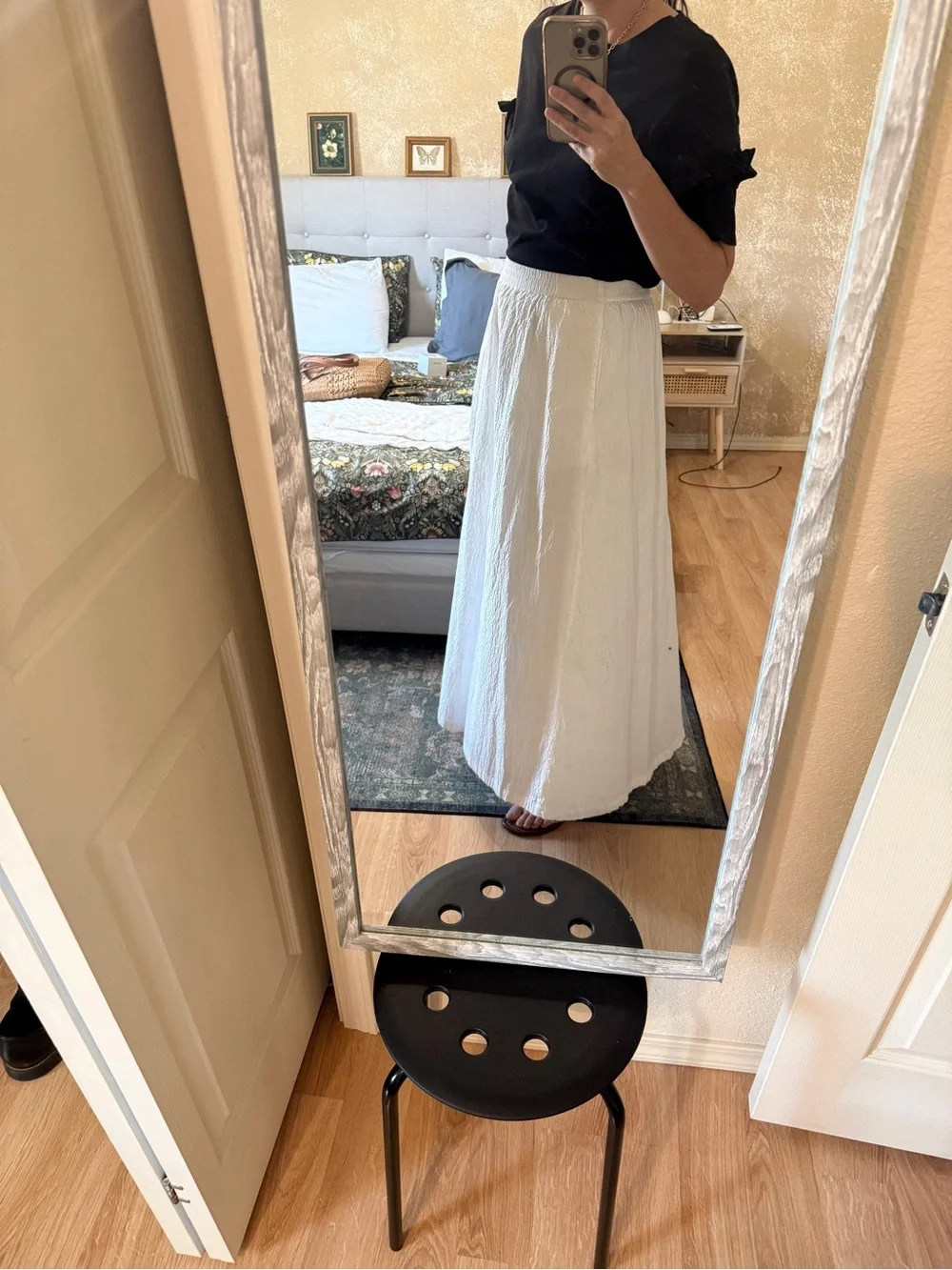 a new day White Textured Maxi Skirt with Elastic Waist
